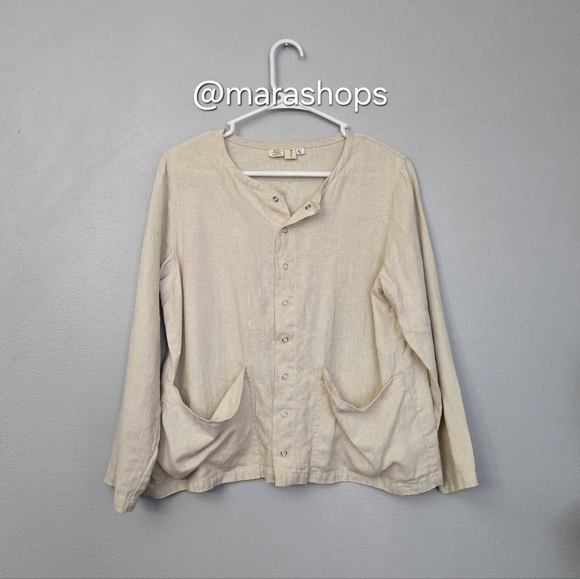 Moss Grey Atelier Juliana Organic Linen Jacket - Picture 1 of 5